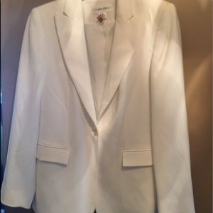 CALVIN KLEIN WHITE BLAZER SZ 8